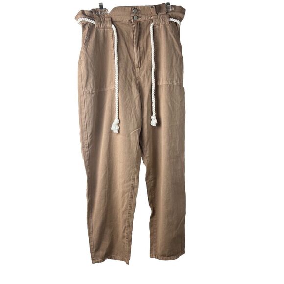 NWT BLANKNYC Womens Straight Leg Paperbag Pants with Rope Belt Size XL - Picture 4 of 10
